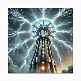 Stormwall Tower Lightning Defense Canvas Print