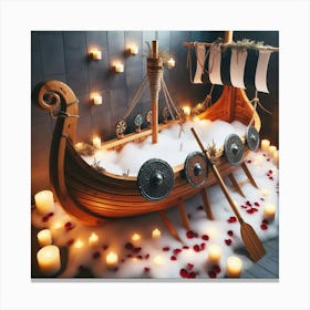 Viking Ship Bath Canvas Print