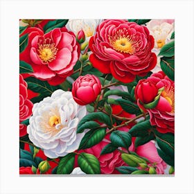 Graceful Camellia in Full Bloom Canvas Print