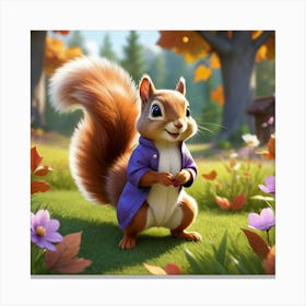 Squirrel In The Forest 1 Canvas Print