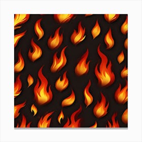 Flames On Black Background 2 Canvas Print