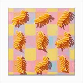 Fusilli Pastel Checkerboard 3 Canvas Print