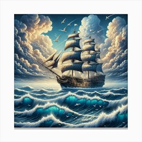 Sailing Ship In The Sea 2 Canvas Print