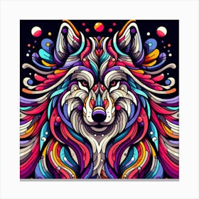Abstract Wolf Canvas Print