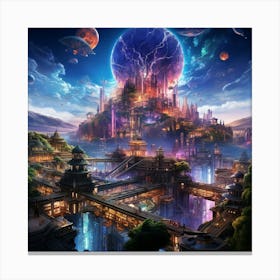 City In Space Canvas Print