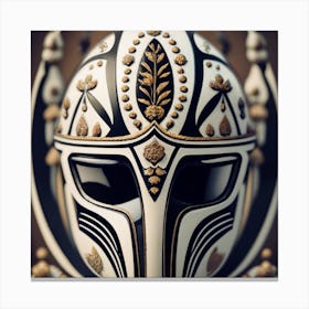 Porcelain An Elegant Vintage Mandalorian Helmet Canvas Print