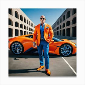 Orange Supercar Guy Canvas Print