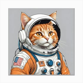 Astronaut Cat 3 Canvas Print