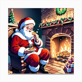 Christmas With Santa Canvas Print