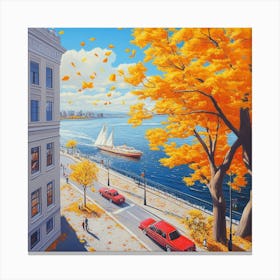 Autumn City Art Canvas Print