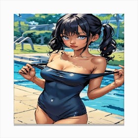 Anime Girl In Swimsuit-Drucke 08.12.2024--edc938c11 Canvas Print