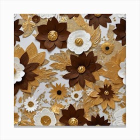 Flowers in gold 6 Canvas Print