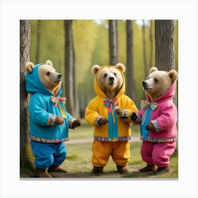 Bears In The Woods Canvas Print