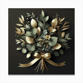 Bouquet Of Gold Leaves Canvas Print