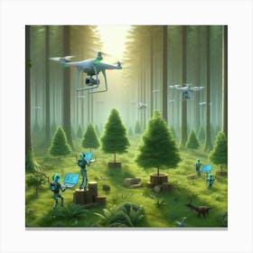 Drones In The Forest 2 Canvas Print