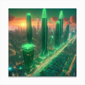 Futuristic Cityscape 1 Canvas Print