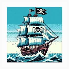 8-bit pirate ship 2 Canvas Print