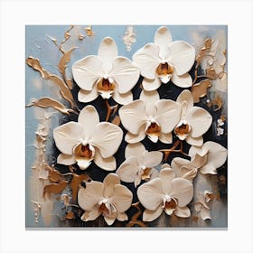 Pattern with White Orchid flowers” Canvas Print