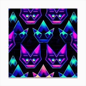 Neon Cats Canvas Print