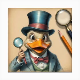 Duck With Magnifying Glass 2 Canvas Print