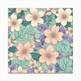 Seamless Floral Pattern 1 Canvas Print