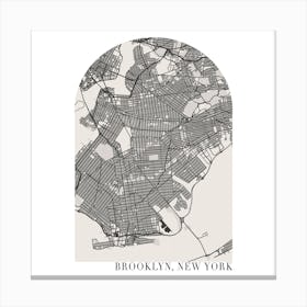 Brooklyn New York Boho Minimal Arch Street Map 1 Canvas Print