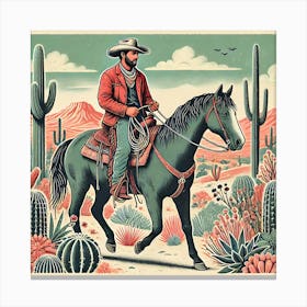 Bohemian Art riding horse Canvas Print