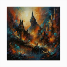 Castle Of Fire Canvas Print