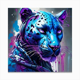 Cyborg Leopard 1 Canvas Print