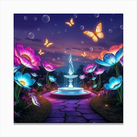 Garden At Night 1 Canvas Print