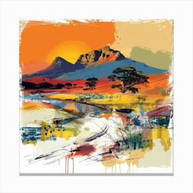 Sunset Over The Mountains South Africa Canvas Print