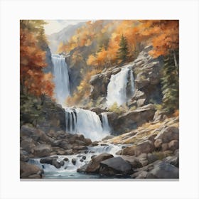 Beautiful Waterfall In The Forest Canvas Print