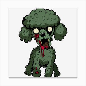 Zombie poodle Canvas Print