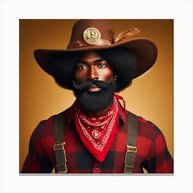 Cowboy With Hat Canvas Print