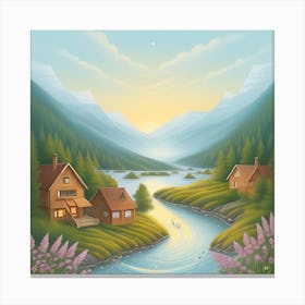 House By The River Canvas Print