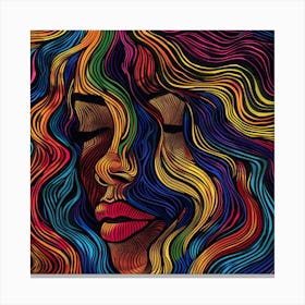 Colorful Woman'S Face 6 Canvas Print