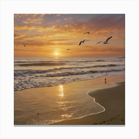 Sunset At The Beach Canvas Print