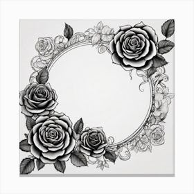 Roses In A Circle Canvas Print