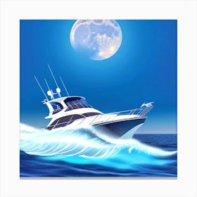 Yacht In The Ocean Canvas Print