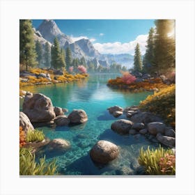 Lake In The Mountains 7 Canvas Print