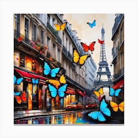 Butterflies In Paris 3 Canvas Print