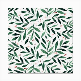 Pretty branches - green and red Canvas Print