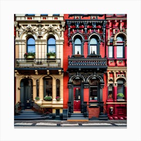 Nyc Row Houses Canvas Print