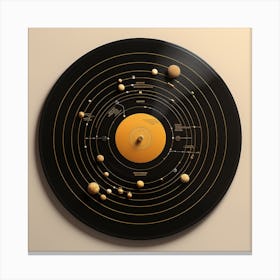 Planets Of The Solar System on Gramophone Record Canvas Print