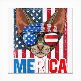 Hot Trend Merica Devon Rex Cat 4th Of July Gifts Canvas Print