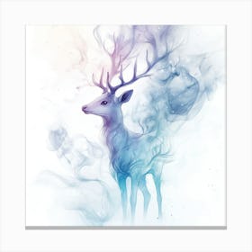 Deer In Smoke Stock Photo Canvas Print