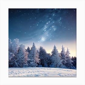 Winter Night Sky 3 Canvas Print