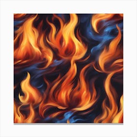 Fire Flames Seamless Pattern 1 Canvas Print