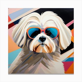 Abstract modernist maltese dog 1 Canvas Print