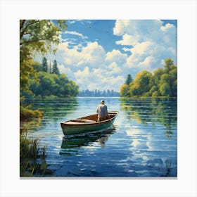 Man In A Boat 6 Canvas Print